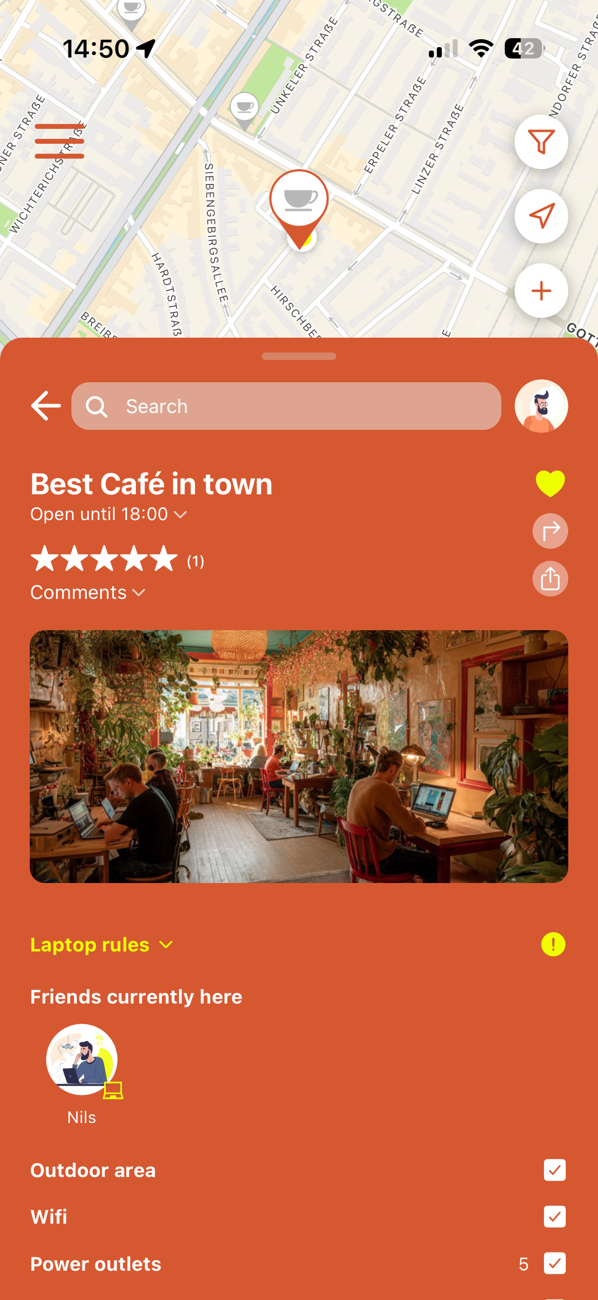 Co•fé nearby friends